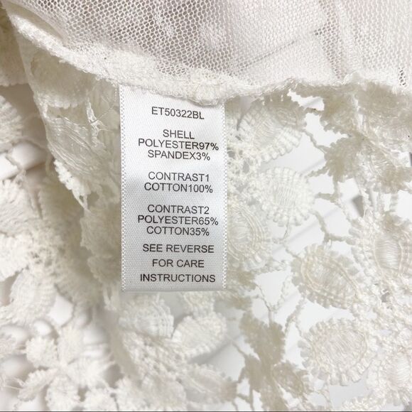 NWT En Cremé Sheer See Through Lace Backed Tank L - Picture 4 of 7